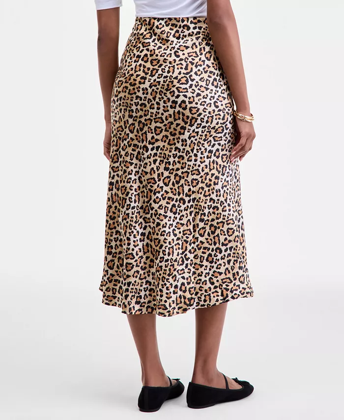 Women's Printed Midi Slip Skirt - thumbnail 4