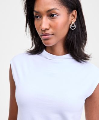 Women's Funnel Neck Sleeveless T-Shirt, Macy's Exclusive