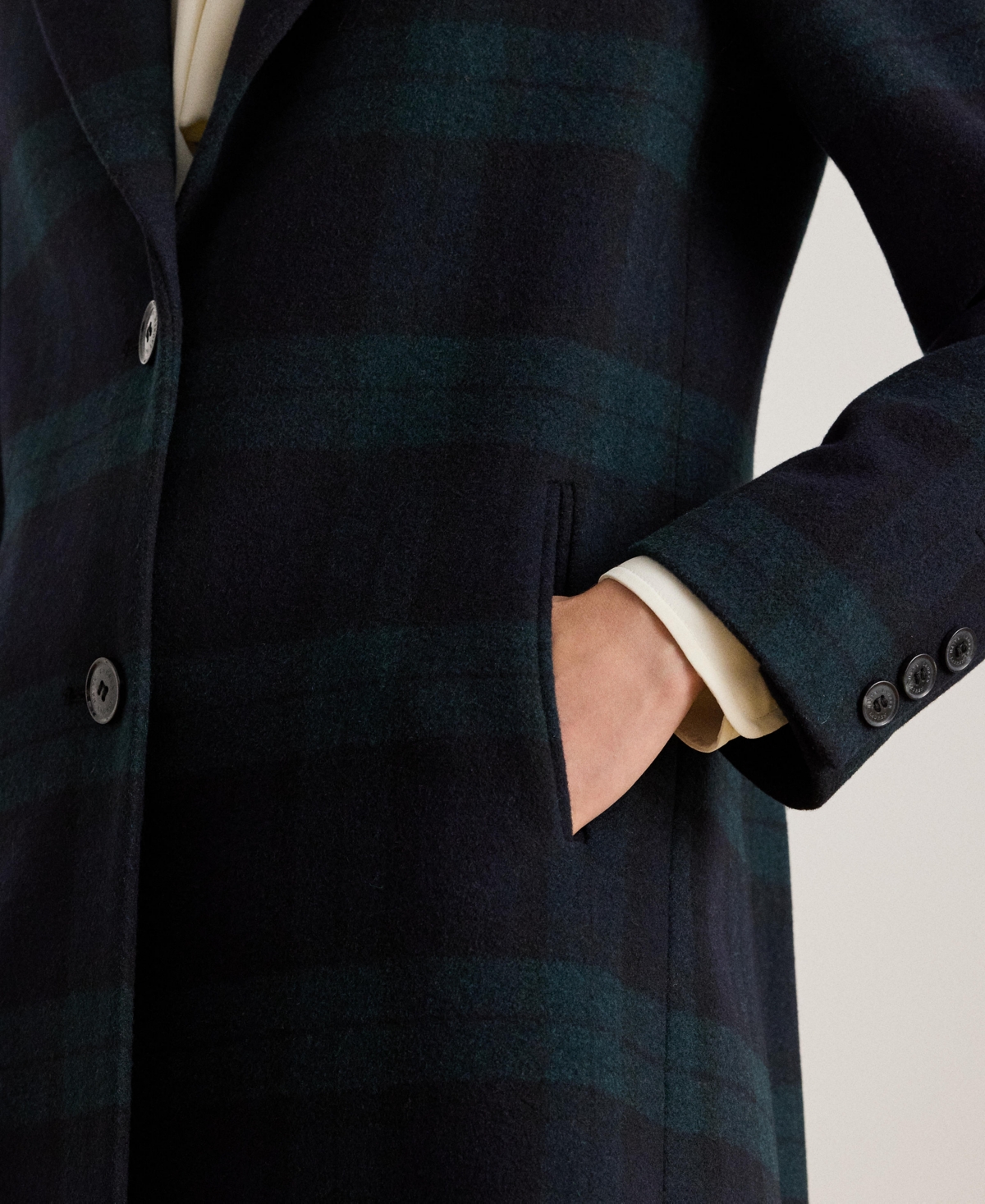 Ralph Lauren Wool-blend Double-breasted Coat In Black