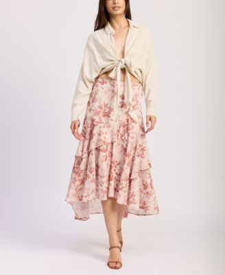 En Saison - Women's Sedona Ruffle-Hem Midi Skirt