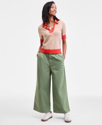 Women's Colorblocked Polo Short Sleeve Sweater, Macy's Exclusive 