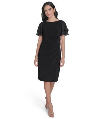 Jessica Howard - Women's Boat-Neck Short-Sleeve Sheath Dress