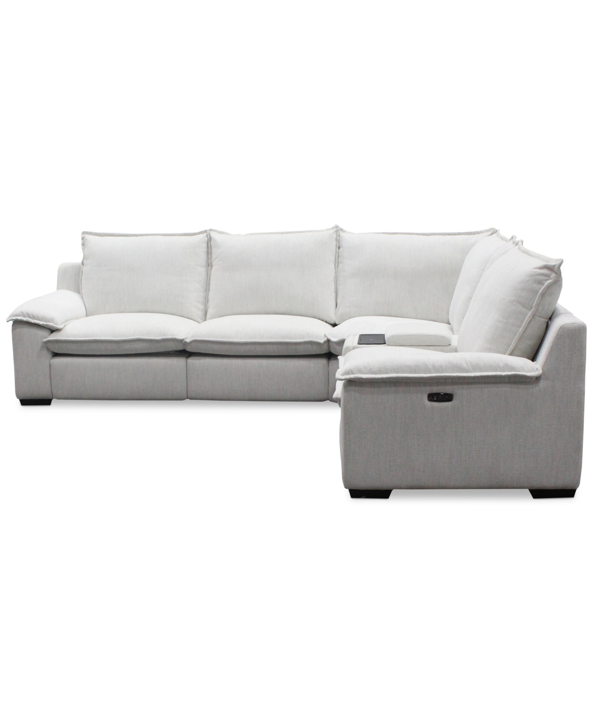 Macy's Borsi 5-pc. Sectional With 2 Power Recliners & 1 Console In Brown