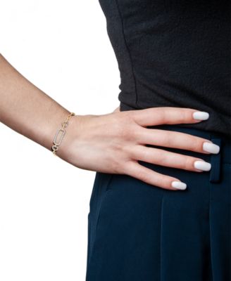 Diamond Paperclip Link Bracelet (1 ct. t.w.) in 14k Gold, Exclusively at Macy's