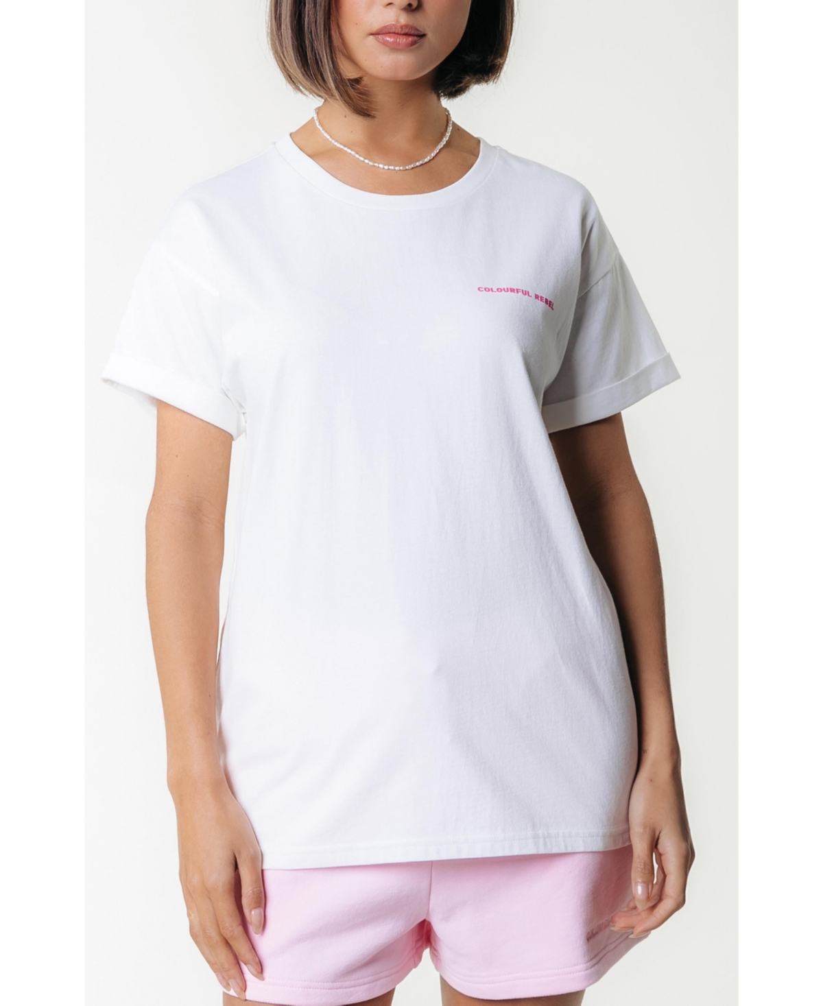 Women's Flower Square Boxy Tee - Pink