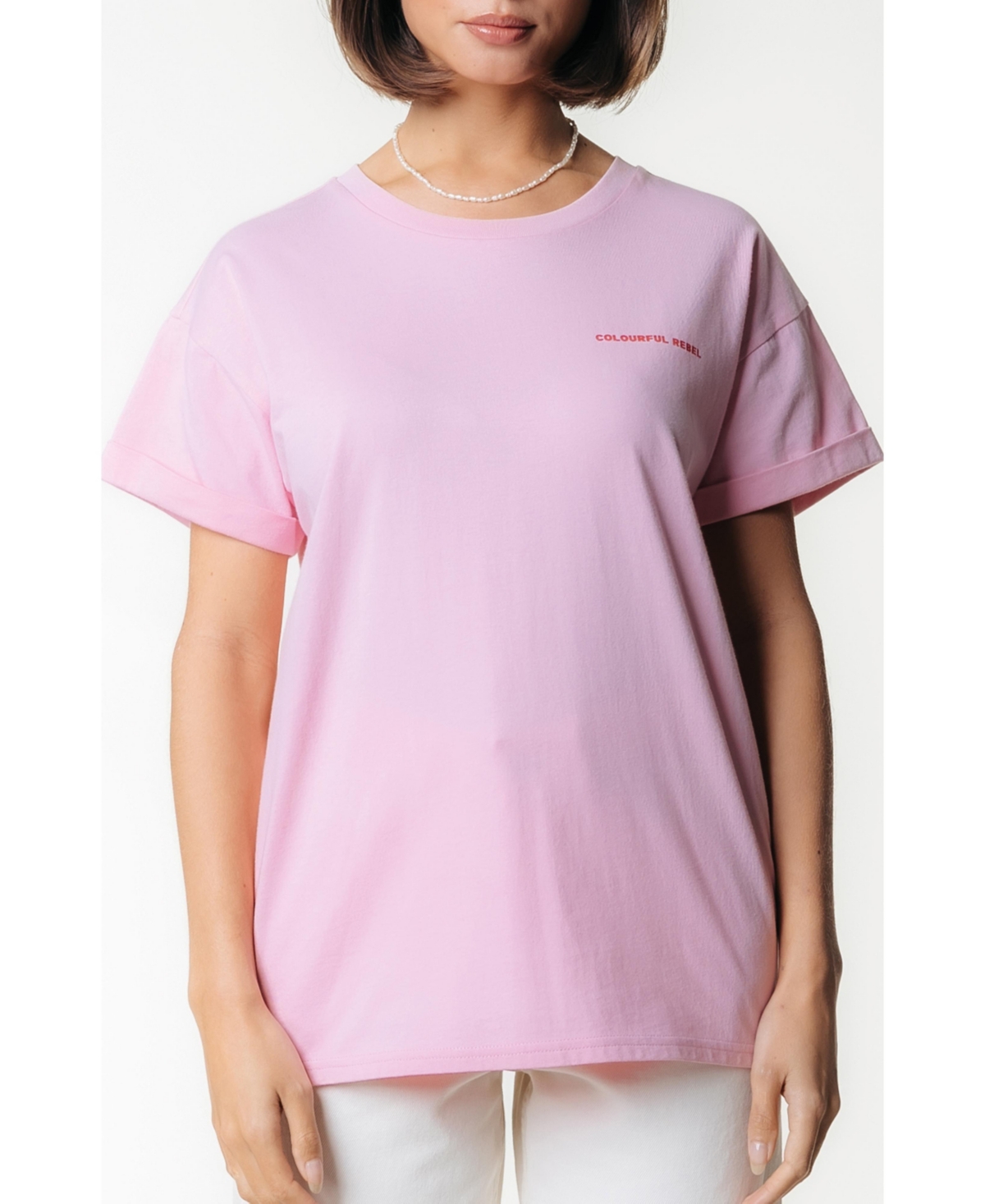 Women's Flower Square Boxy Tee - Pink