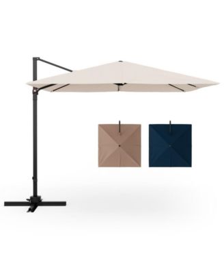 9.5 Feet Square Patio Cantilever Umbrella with 360° Rotation