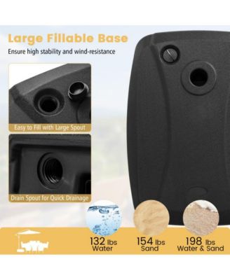 Fillable Universal Offset Umbrella Base with Cross Base and Wheels