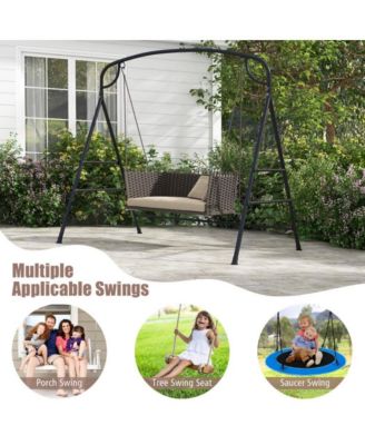 Patio Metal Swing Stand with Double Side Bars and 2-Ring Design