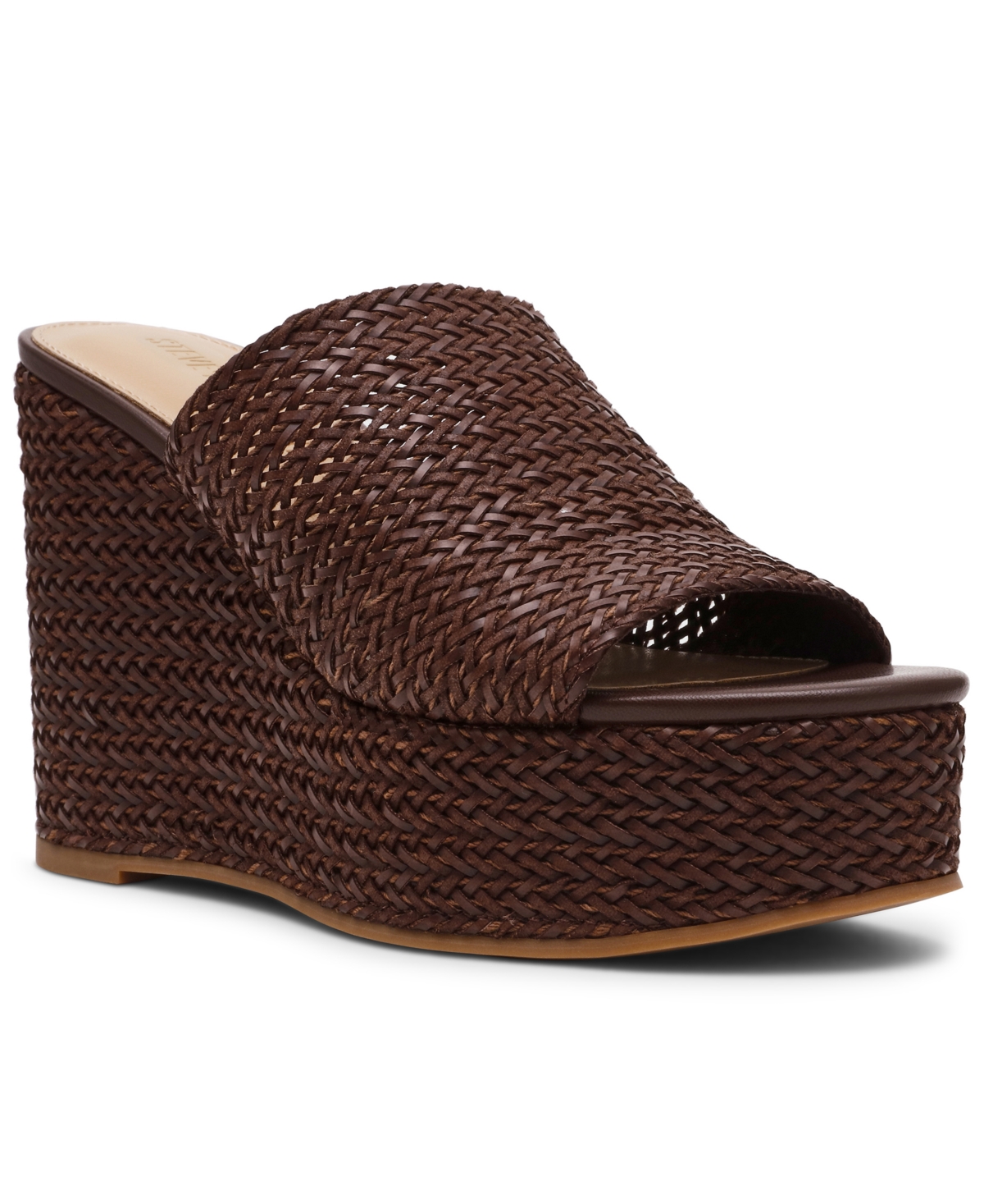 Steve Madden Women's Cassi Platform Wedge Slides In Brown