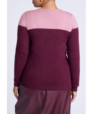 Women's Plus Size Sweetheart Colorblock Sweater