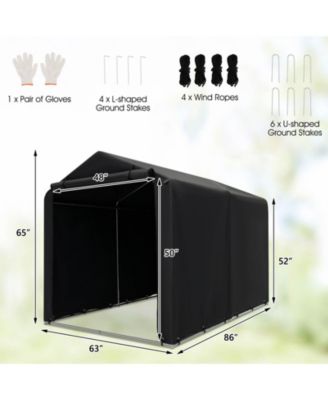 7 x 5.2' Heavy Duty Storage Shelter Outdoor Bike Storage Tent with Waterproof Cover