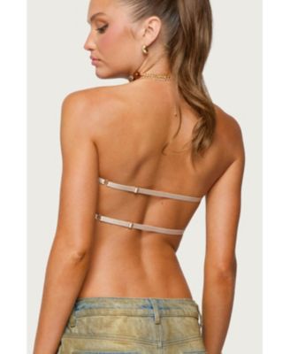 Women's Sequin Backless Triangle Strapless Top