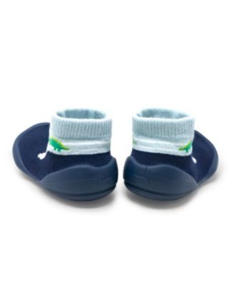 Baby Boy First Walk Sock Shoes Navy Dash