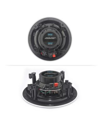 6.5” 4 Bluetooth In-ceiling 2-Way Speaker System Quick Connections Changeable Round Tweeter Stereo Sound 4 Ch Amplifier 200 Watt