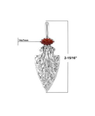Sterling Silver Red Jasper Fritz Casuse Arrowhead Pendant Enhancer