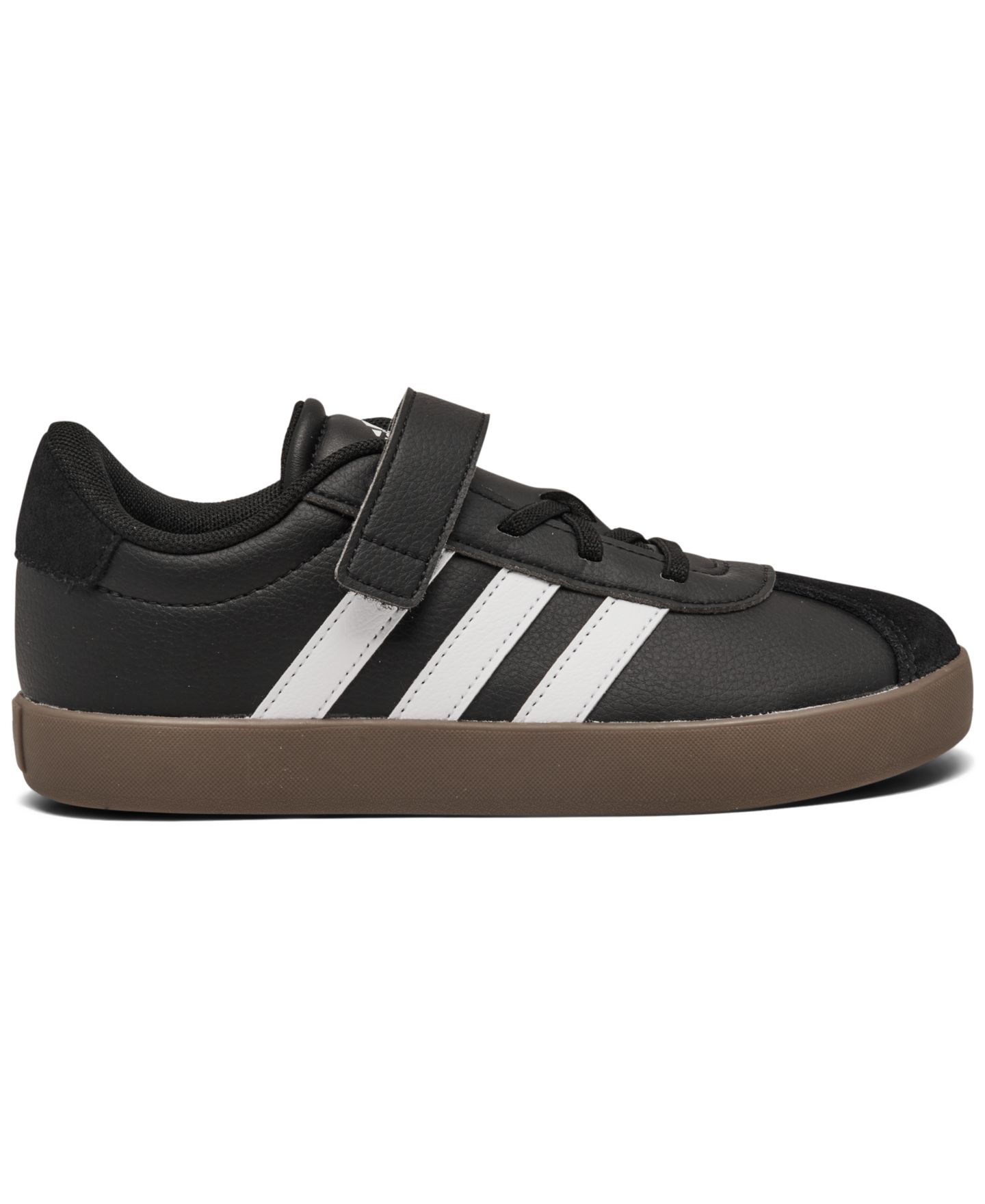 Детские повседневные кроссовки adidas VL Court 3.0 на липучке, цвет: Чёрный / Белый — фото 2
