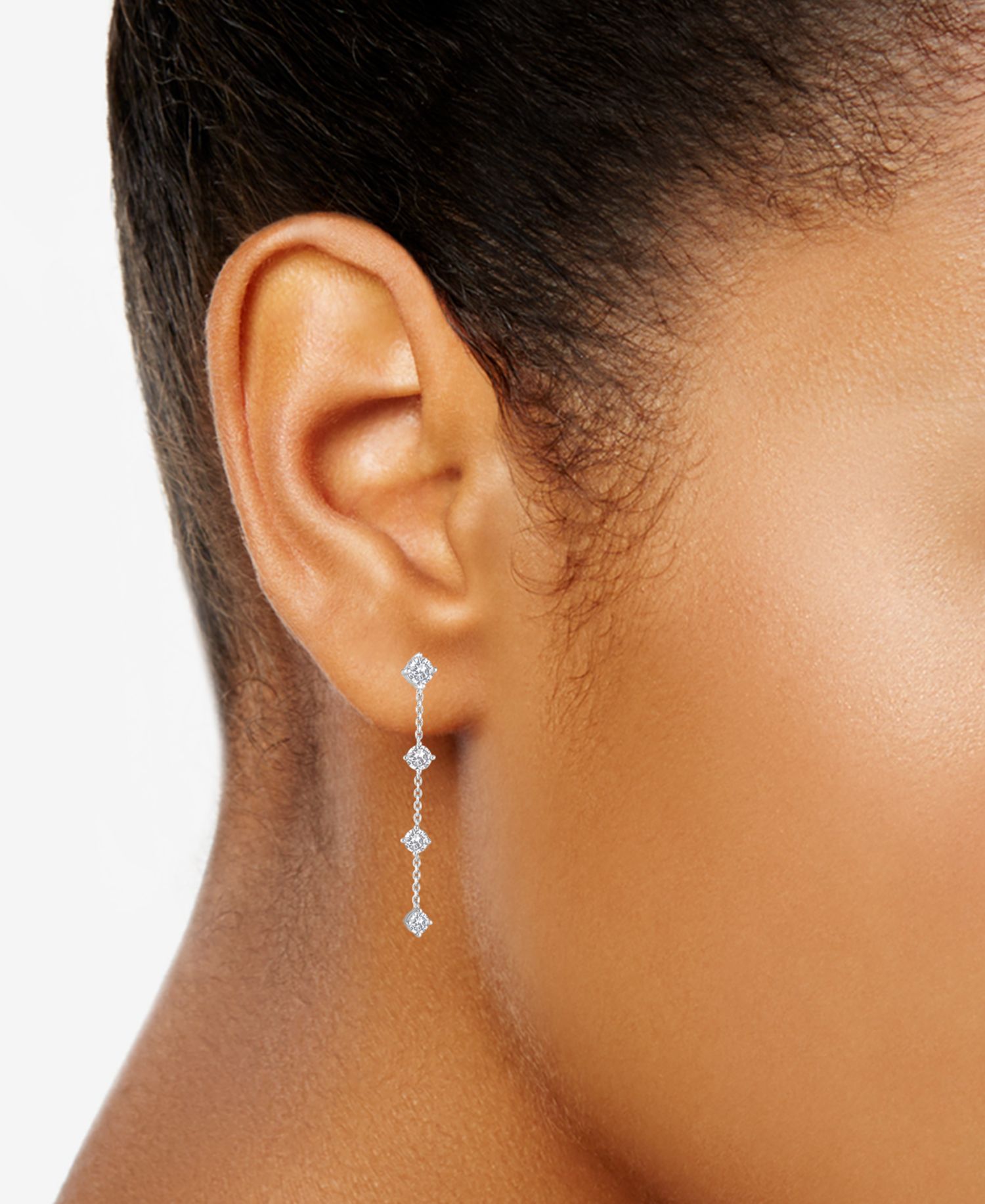 Lab Grown Diamond Dangle Drop Earrings (2-3/4 ct. t.w.) in 14k White Gold