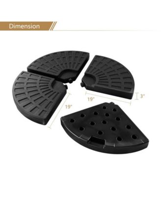 4 Pieces Round Cantilever Umbrella Base with Carry Handles for Garden