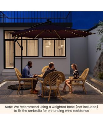 10 Feet Patio Umbrella with 112 Solar-Powered LED Lights