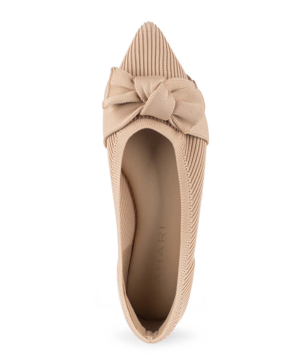 Tahari Montserrat Pointed Toe Flat In Nude