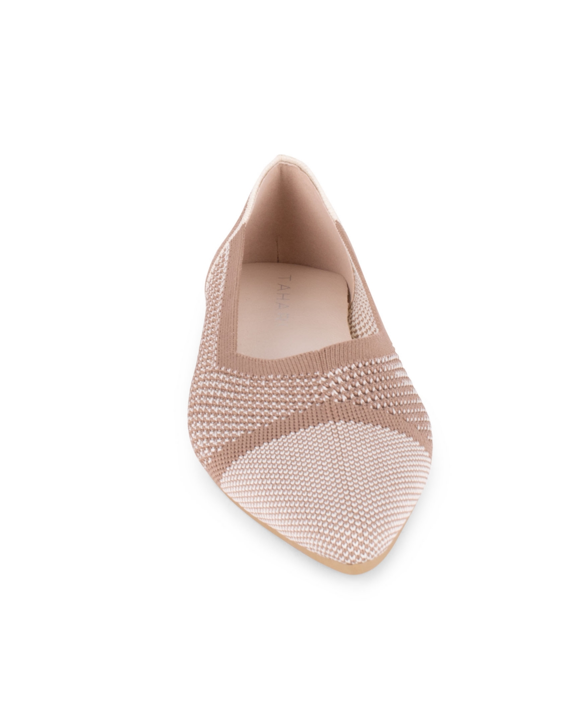 Tahari Antigua Knit Pointed Toe Flat In Pink