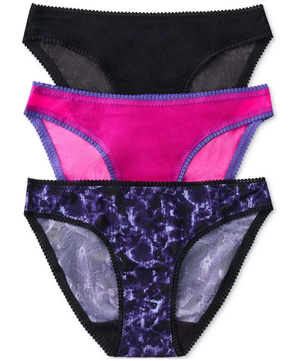On Gossamer Mesh Hip Bikini Underwear 3 Pack 3202p3 In Pink