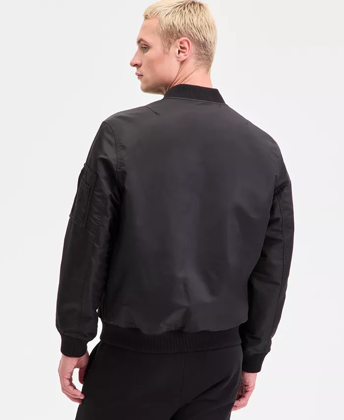 Men's Baken2435 Slim-Fit Satin Bomber Jacket - thumbnail 6