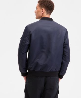 Men's Baken2435 Slim-Fit Satin Bomber Jacket