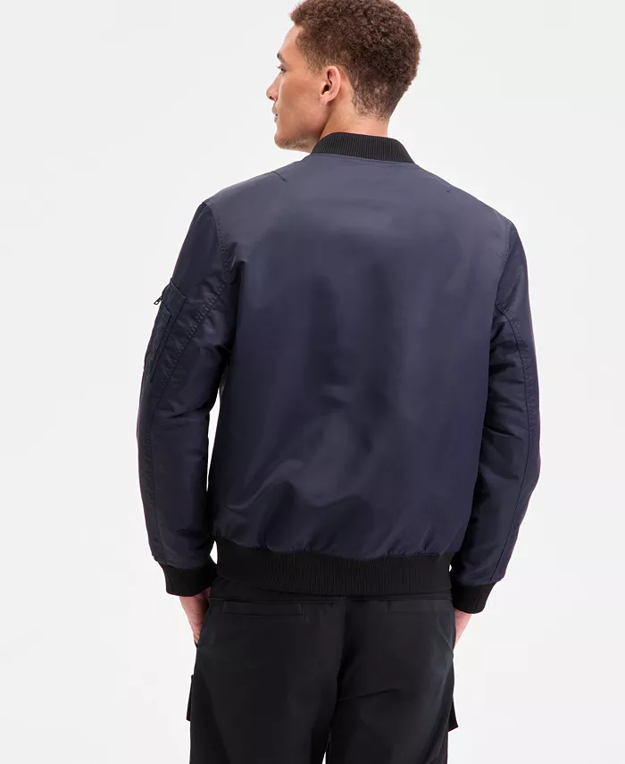 Men's Baken2435 Slim-Fit Satin Bomber Jacket - thumbnail 2