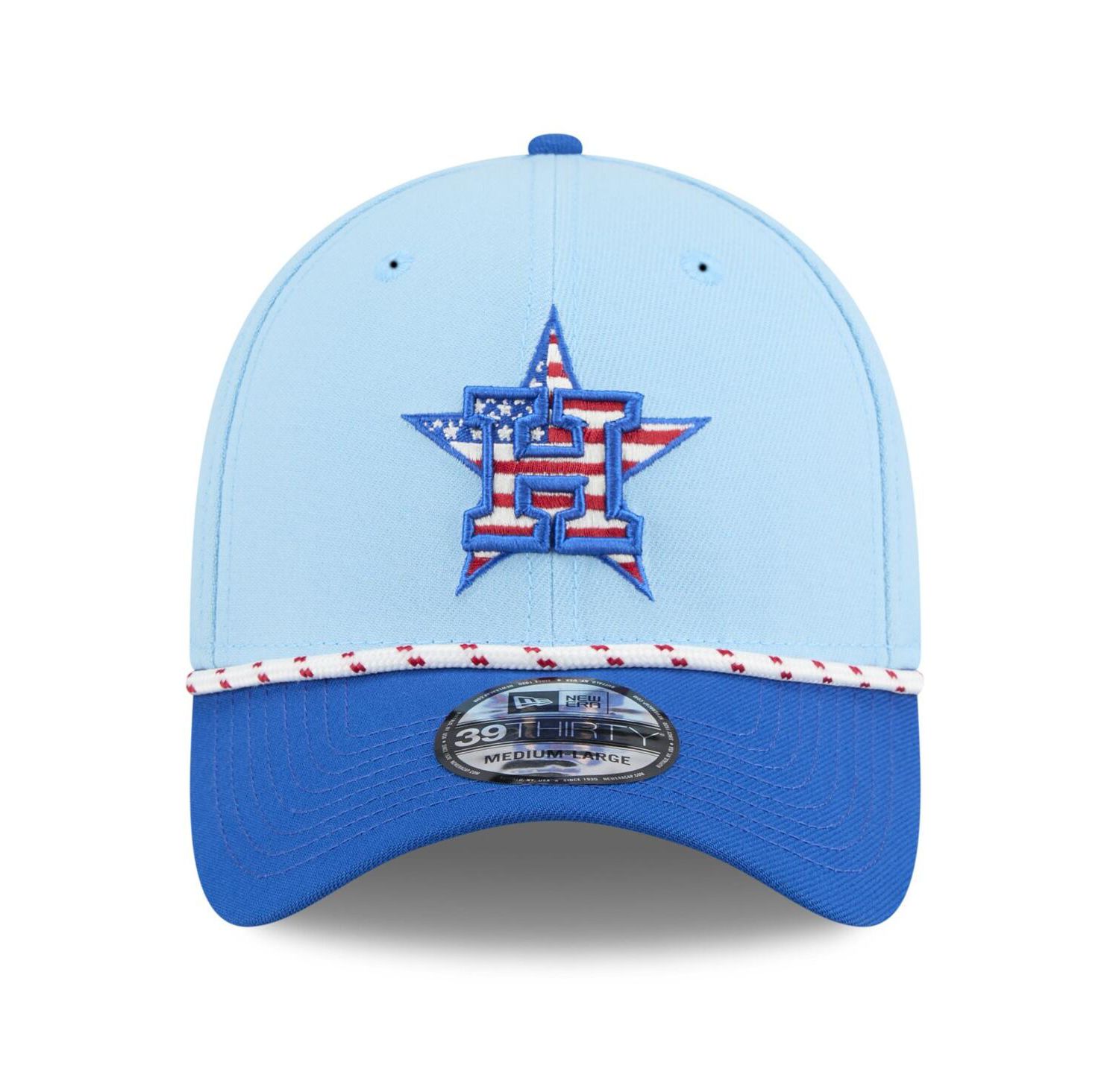 Men's Light Blue/Blue Houston Astros 2025 Fourth of July 39THIRTY Flex Hat