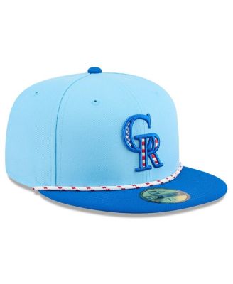 Men's Light Blue/Blue Colorado Rockies 2025 Fourth of July 59FIFTY Fitted Hat