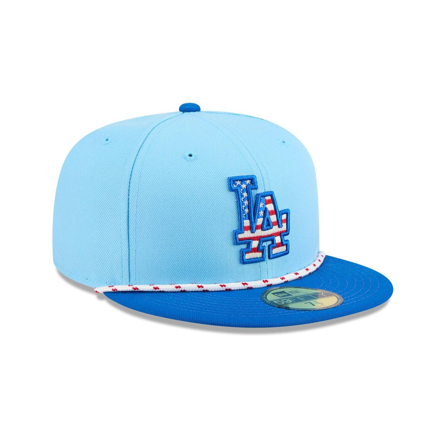 Men's Light Blue/Blue Los Angeles Dodgers 2025 Fourth of July 59FIFTY Fitted Hat