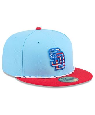 Men's Light Blue/Red San Diego Padres 2025 Fourth of July 59FIFTY Fitted Hat