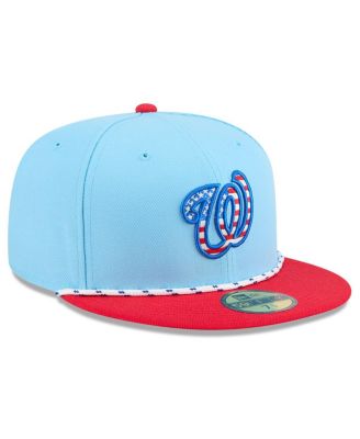 Men's Light Blue/Red Washington Nationals 2025 Fourth of July 59FIFTY Fitted Hat
