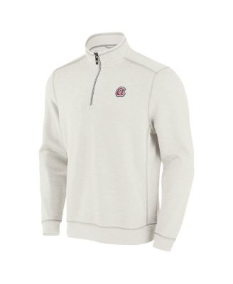 Men's Cream Atlanta Braves Sport Tobago Bay Tri-Blend Half-Zip Sweatshirt