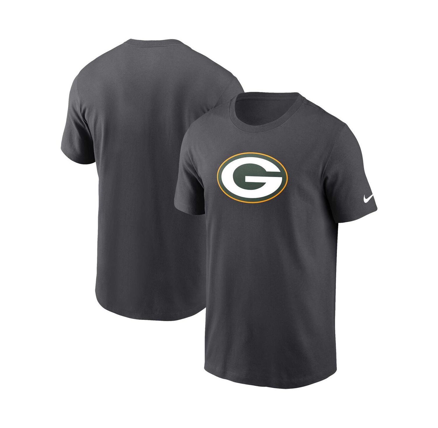 Men's Anthracite Green Bay Packers Logo Essential T-Shirt