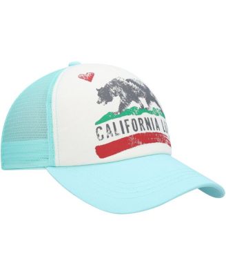 Women's White/Aqua Pitstop Trucker Snapback Hat