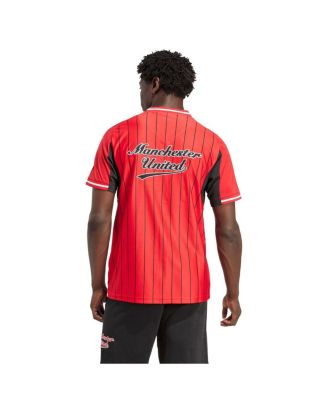 Men's Red Manchester United US Pack Full-Button Baseball Jersey