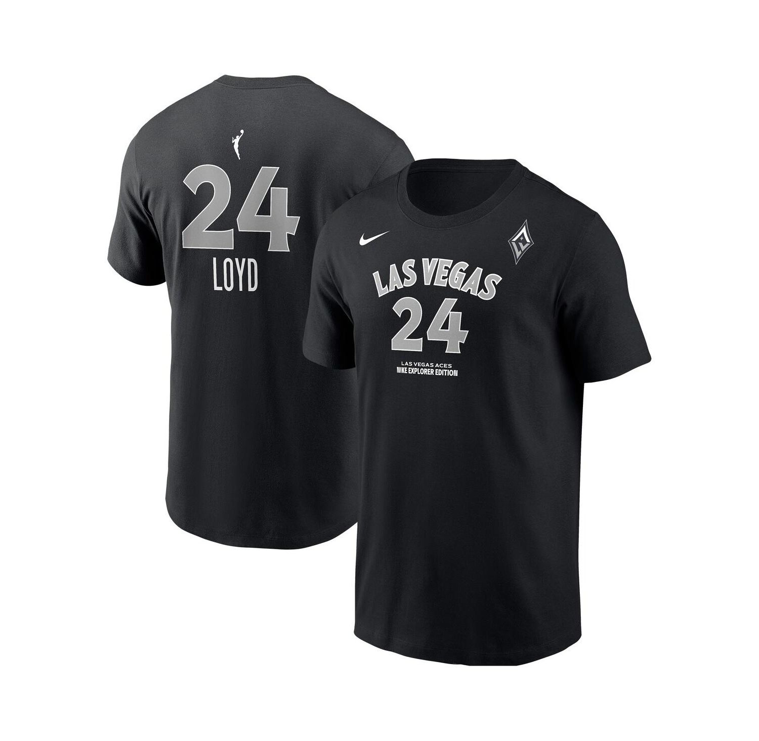 Men's Jewell Loyd Black Las Vegas Aces Explorer Edition Name & Number T-Shirt