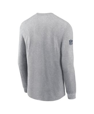Men's Heather Gray Dallas Cowboys Sideline Performance Long Sleeve T-Shirt