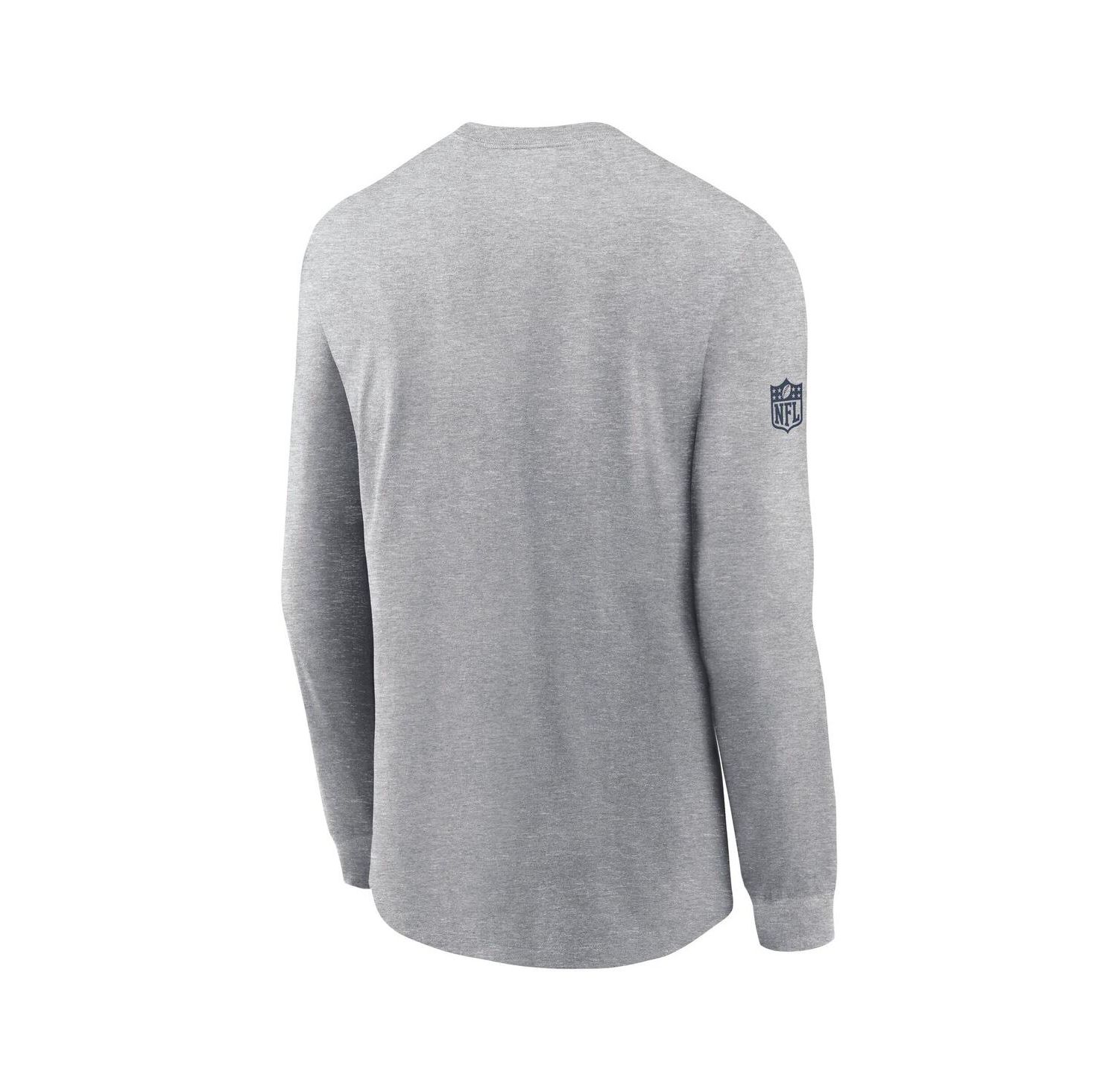 Men's Heather Gray Dallas Cowboys Sideline Performance Long Sleeve T-Shirt