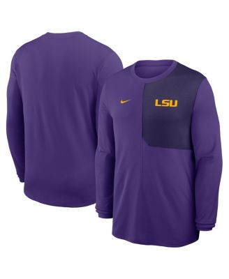 Nike - Men's Purple LSU Tigers 2025 Sideline Coach UV Performance Long Sleeve T-Shirt