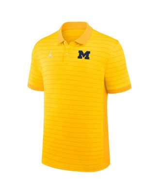 Men's Maize Michigan Wolverines 2025 Early Season Coaches Sideline Victory Stripe Performance Polo Shirt