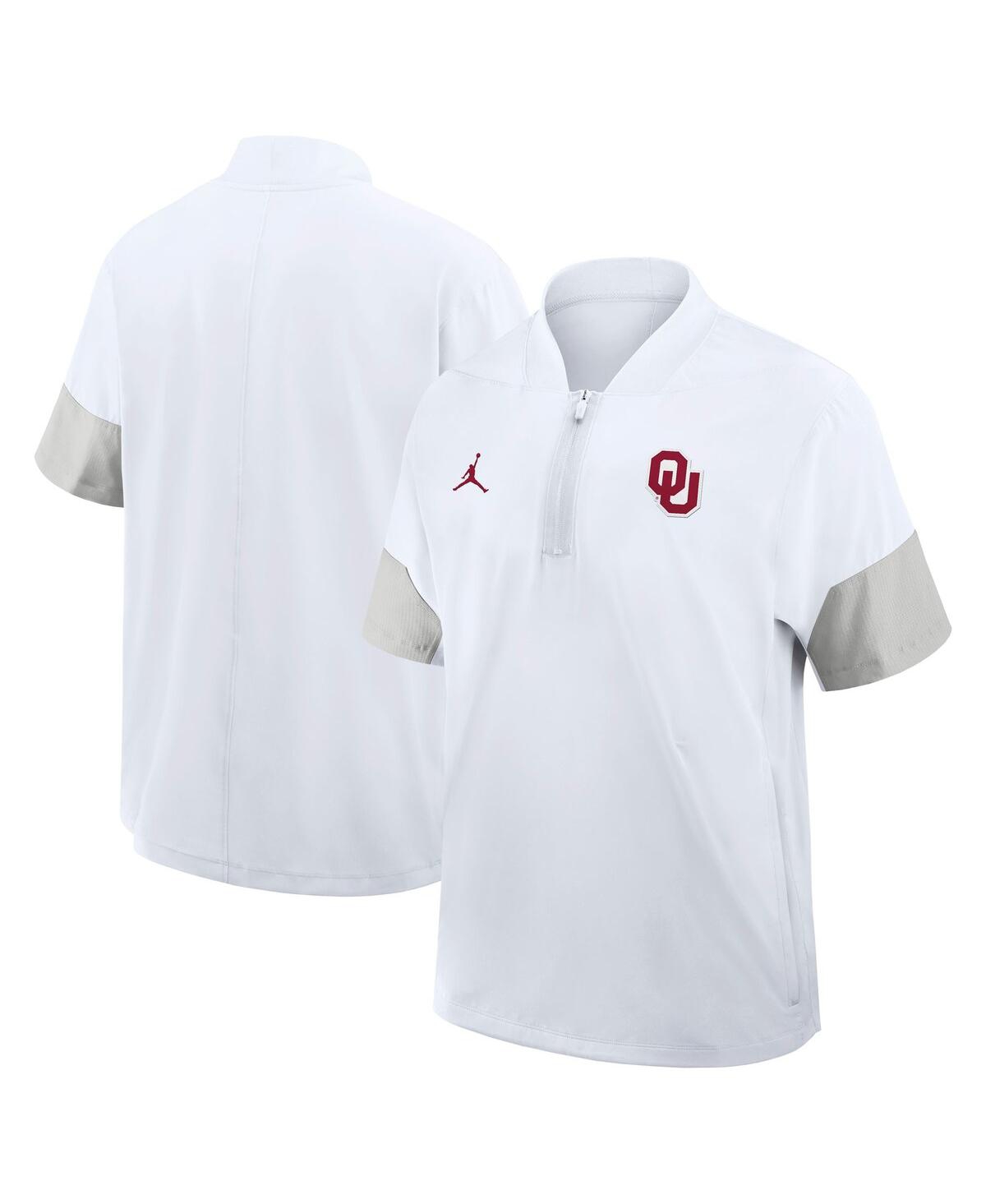 Men's White Oklahoma Sooners 2025 Sideline Coaches Lightweight Short Sleeve Jacket - White