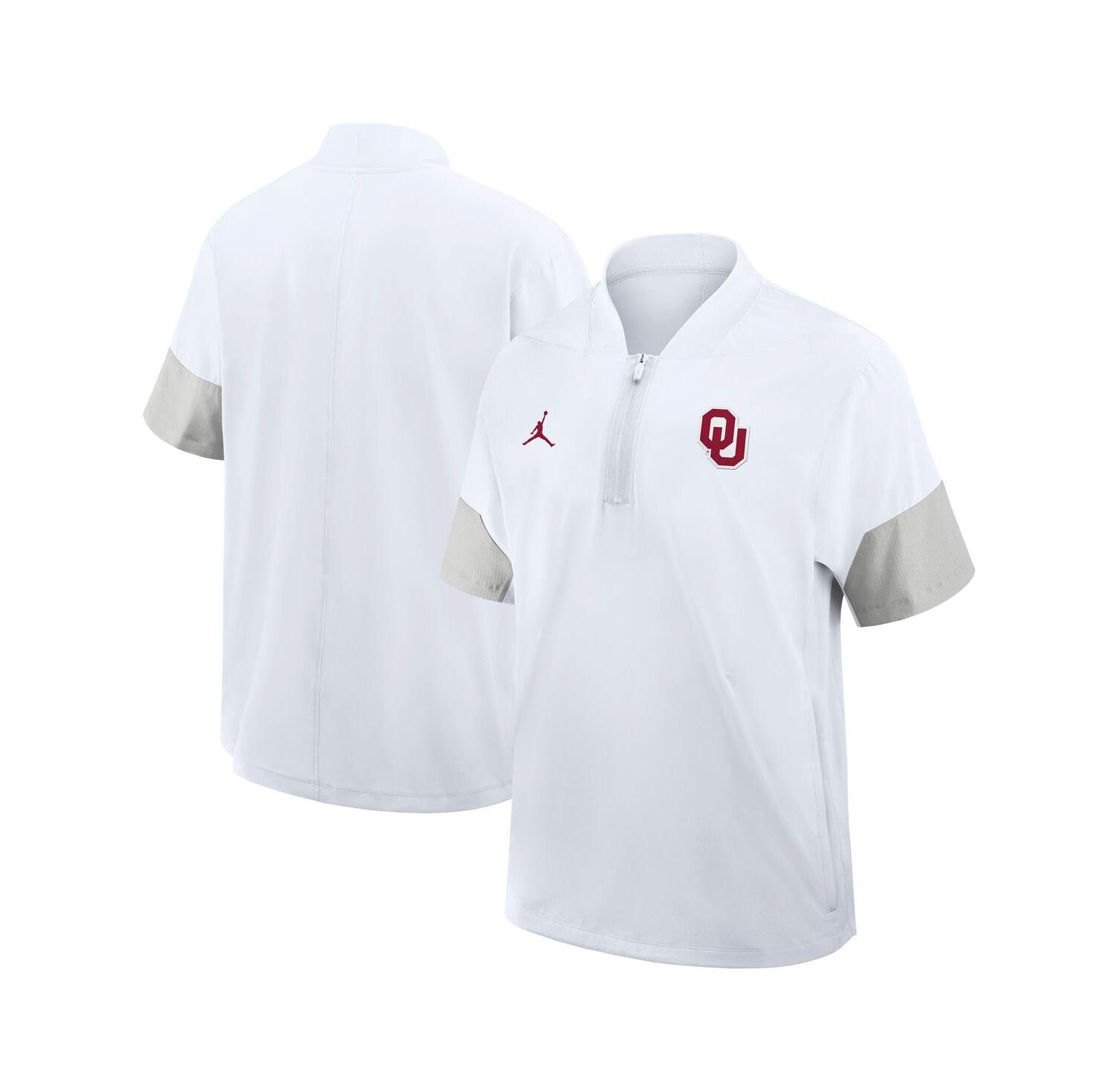 Men's White Oklahoma Sooners 2025 Sideline Coaches Lightweight Short Sleeve Jacket