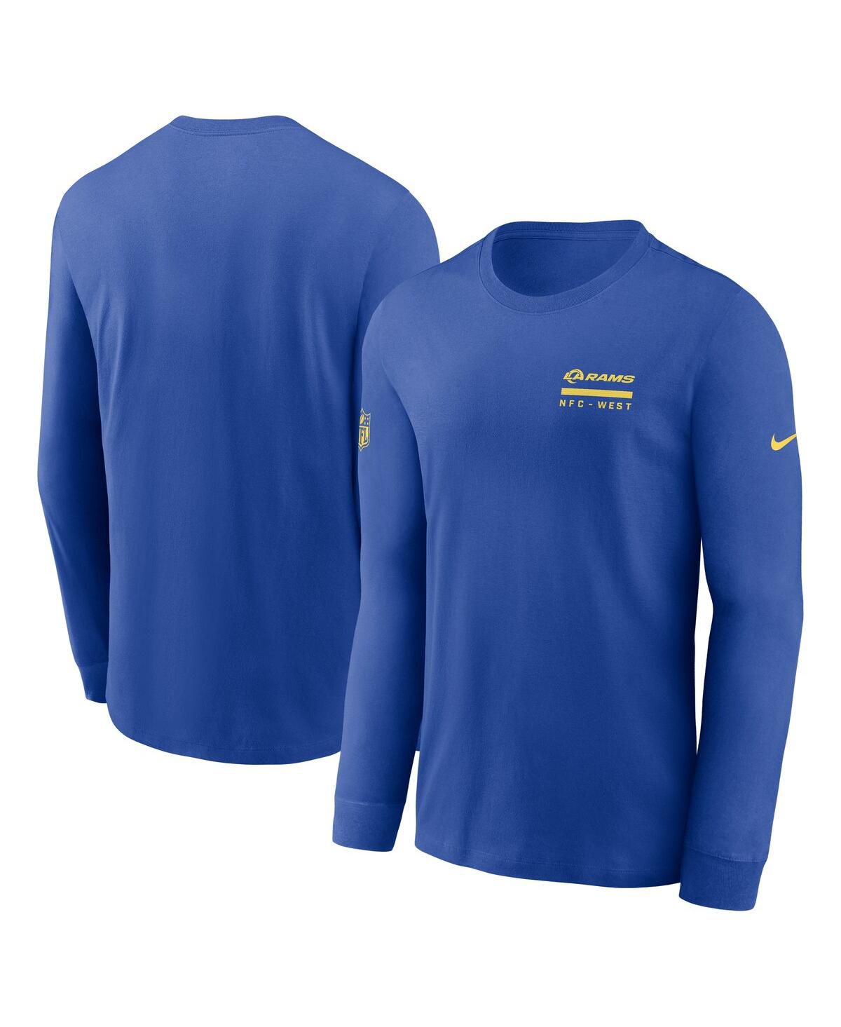 Мужская футболка с длинным рукавом Royal Los Angeles Rams Sideline Performance