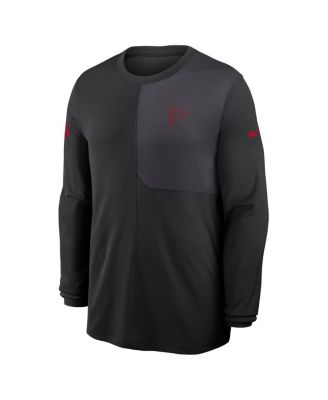 Men's Black Atlanta Falcons Sideline Coach UV Performance Long Sleeve T-Shirt