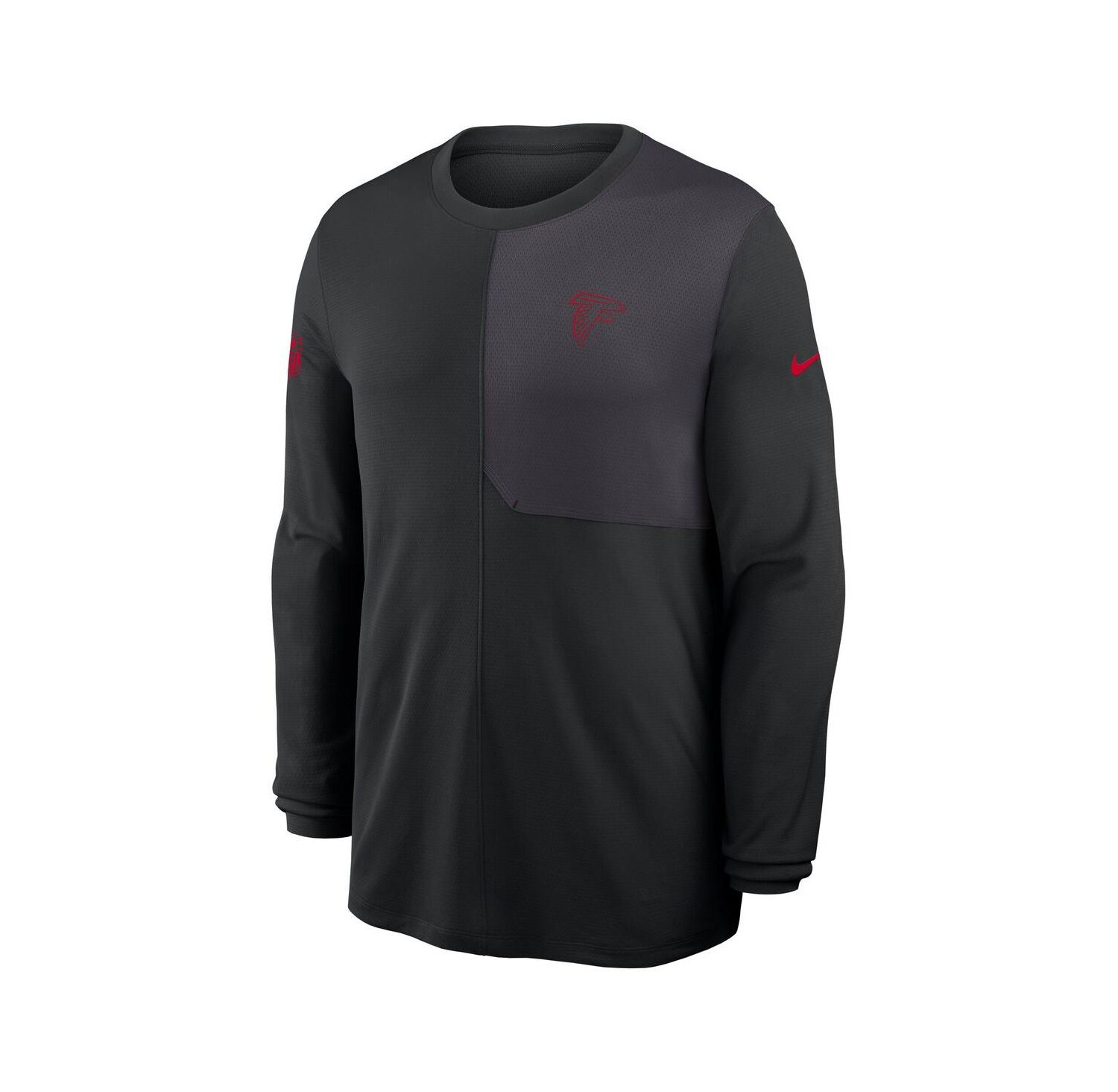 Men's Black Atlanta Falcons Sideline Coach UV Performance Long Sleeve T-Shirt