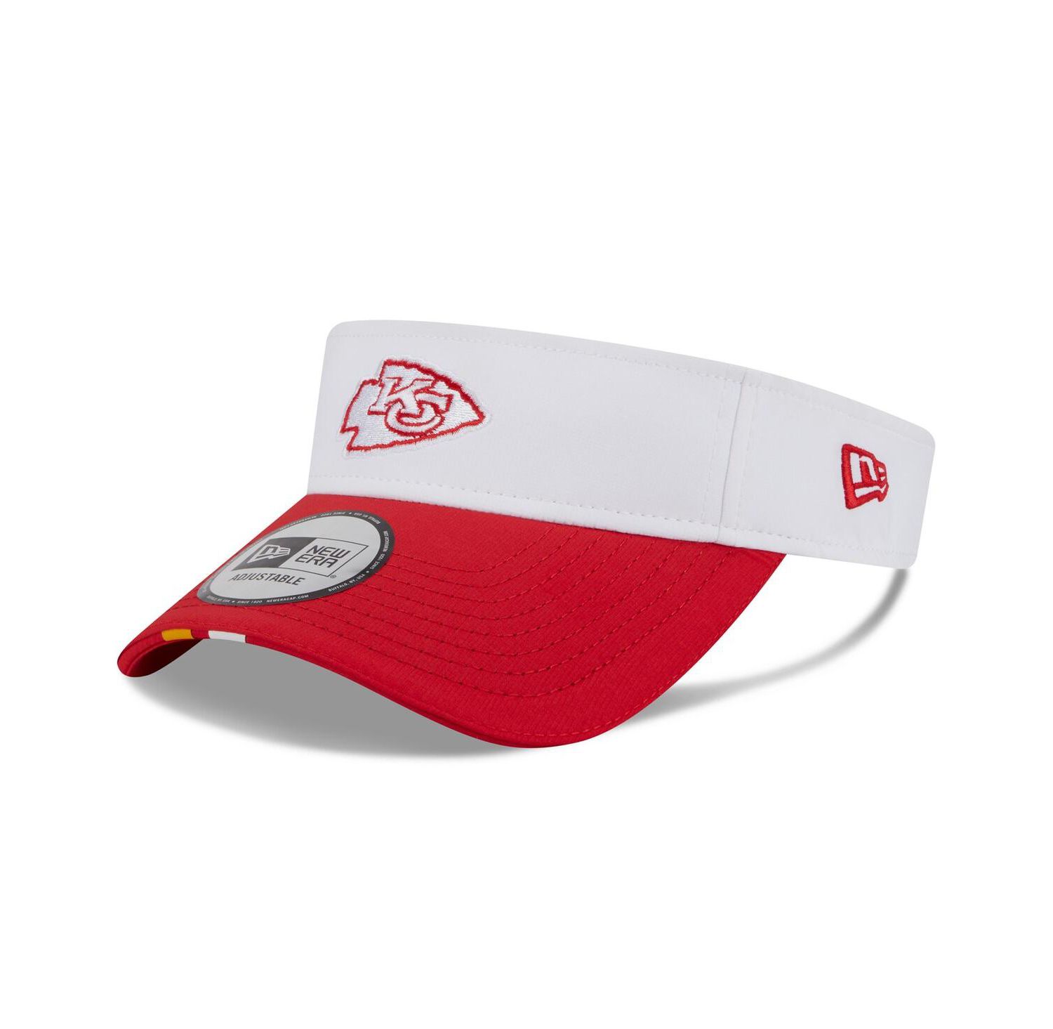 Men's White/Red Kansas City Chiefs 2025 NFL Training Camp Adjustable Visor Hat